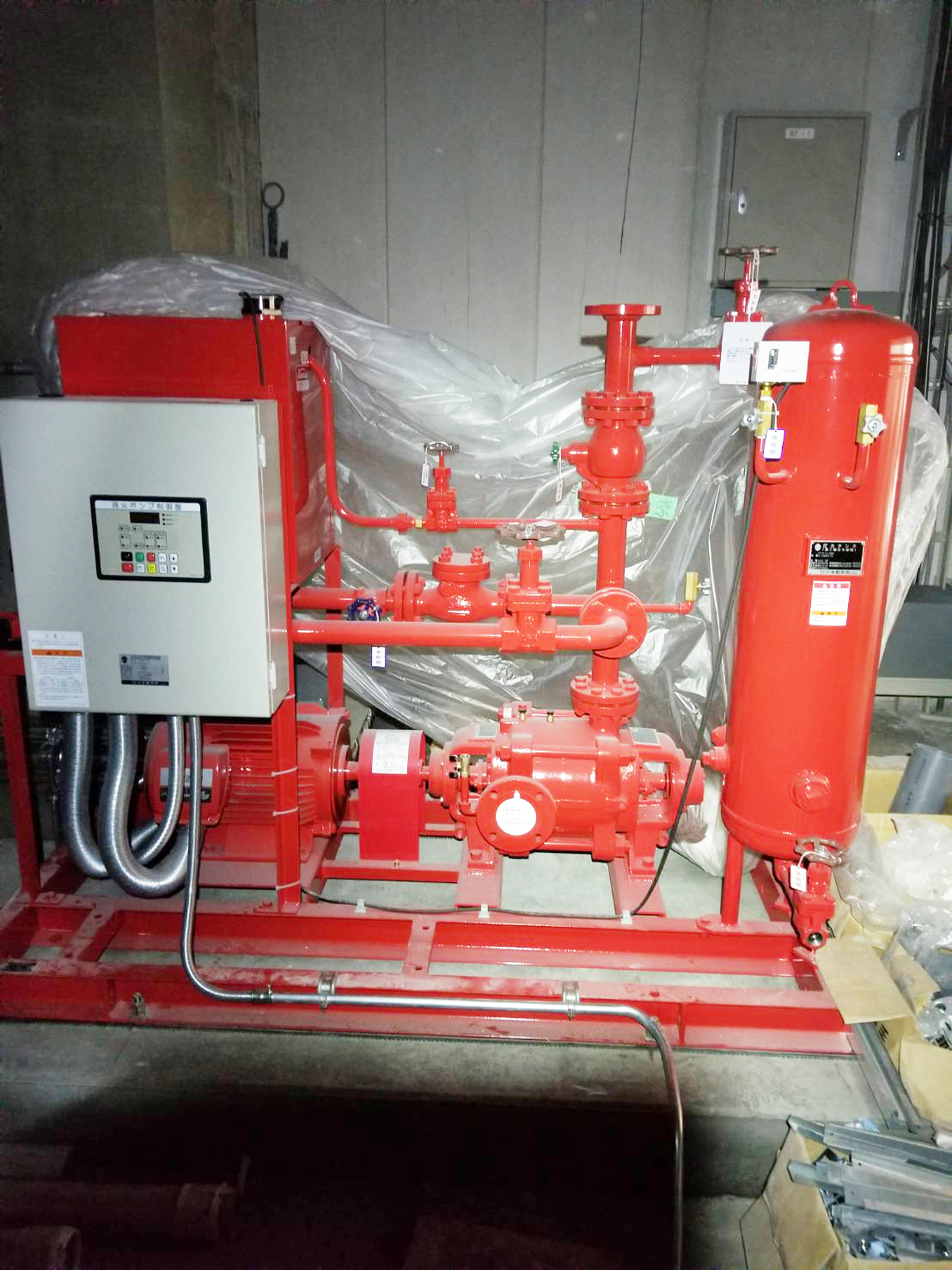 埼玉某新築現場・消火ポンプ