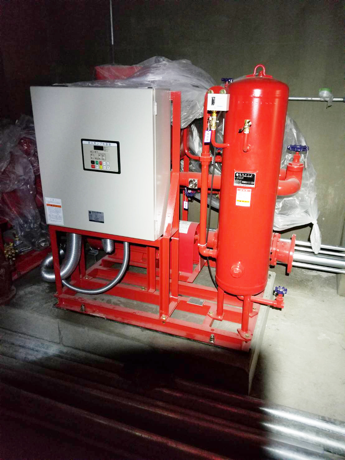 埼玉某新築現場・消火ポンプ